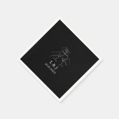 ブラックミニマル応援パーソナライズされたス結婚カクテル スタンダードカクテルナプキン (角)