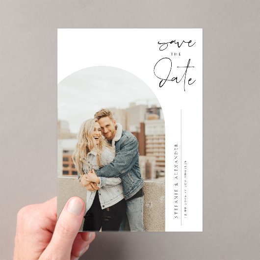 ブラックミニマル書道写真 アクリル招待状 (インサイチュ (ポータブル))