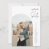 ブラックミニマル書道写真 セーブザデート (正面)