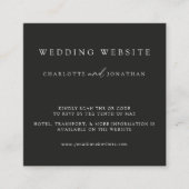 ブラックミニマル結婚リストのWebサイトQRコードエンクロージャ エンクロージャーカード (正面)