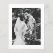 ブラックミニマル結婚リストスクリプトのサンキューカード (裏面)