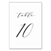 ブラックミニマル結婚リストスクリプトのテーブル番号10 テーブルナンバー (裏面)