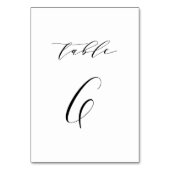 ブラックミニマル結婚リストスクリプトのテーブル番号6 テーブルナンバー (正面)