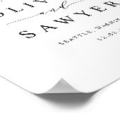 ブラックミニマル結婚リストスクリプトへようこそ ポスター (角)