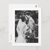 ブラックミニマル結婚リストスクリプトタイポグラフィの写真 ポストカード (正面/裏面)