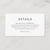 ブラックミニマル結婚リストタイポグラフィ詳細 エンクロージャーカード (正面)