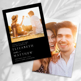 ブラックミニマル結婚リストフォト セーブザデート