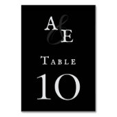 ブラックミニマル結婚リストモノグラム テーブルナンバー (裏面)
