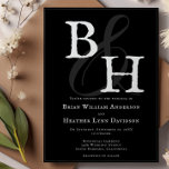 ブラックミニマル結婚リストモノグラム 招待状<br><div class="desc">招待状のゲストは結婚Black Minimalist Monogram結婚式招待状で来る。招待状デザインはエレガントモノグラム用のスクリプトフォントを備えている。新郎と新婦の名前と日付と場所を結婚パーソナライズ。この結婚デザインで追加の文房具も利用可能。</div>