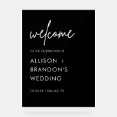 ブラックミニマル結婚リスト歓迎 アクリルサイン (正面)