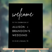 ブラックミニマル結婚リスト歓迎 アクリルサイン (ニュートラル)