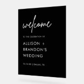 ブラックミニマル結婚リスト歓迎 アクリルサイン (傾斜)