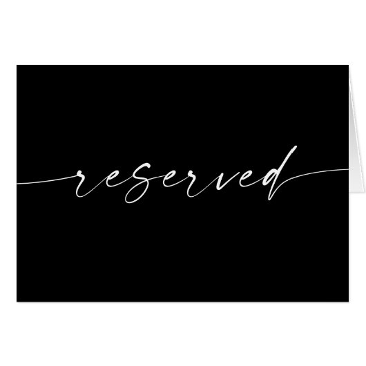 ブラックミニマル結婚リスト | スクリプトの予約された署名 (正面横)