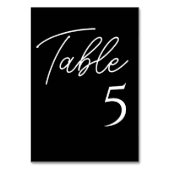 ブラックミニマル結婚リスト テーブルナンバー (裏面)