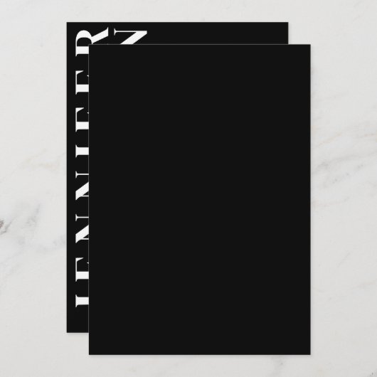 ブラックミニマル結婚式招待状カード 招待状 (正面/裏面)