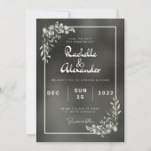 ブラックミニマル結婚式招待状 招待状 (正面)