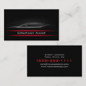ブラックミニマル赤線の車の暗いレイアウト 名刺 (正面/裏面)