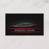 ブラックミニマル赤線の車の暗いレイアウト 名刺 (正面)