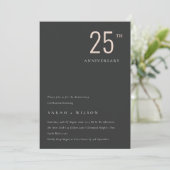 ブラックミニマル赤面Any Year Anniversary招待状 サンキューカード (スタンド正面)