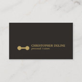 ブラックミニマル金ゴールドダンベルパーソナルトレーナー 名刺 (正面)