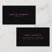 ブラックミニマル&ピンクプロフェッショナル名刺 名刺 (正面/裏面)