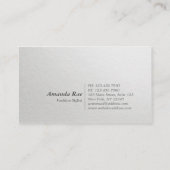 ブラックミニマル&金ゴールドエンボス文字ファッションスタイリスト 名刺 (裏面)