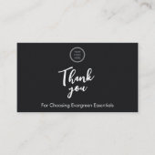 ブラックミニマルQRコードお礼カードを挿入 名刺 (正面)