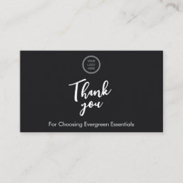 ブラックミニマルQRコードお礼カードを挿入 名刺