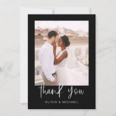 ブラックミニマ結婚リストの感謝の写真 サンキューカード (正面)