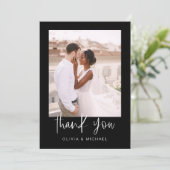 ブラックミニマ結婚リストの感謝の写真 サンキューカード (スタンド正面)