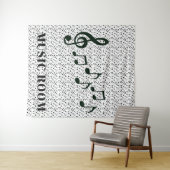 ブラックミュージカルノートデザインウォールタペストリー タペストリー (インサイチュ(横))