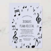 ブラックミュージカルノートピアノリサイタル 招待状 (正面/裏面)