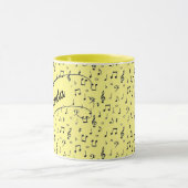 ブラックミュージカルパーソナライズされたコーヒーマグ マグカップ (中央)