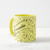 ブラックミュージカルパーソナライズされたコーヒーマグ マグカップ (正面左)