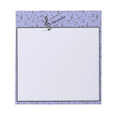 ブラックミュージカル パーソナライズされた ノートパッド (正面)