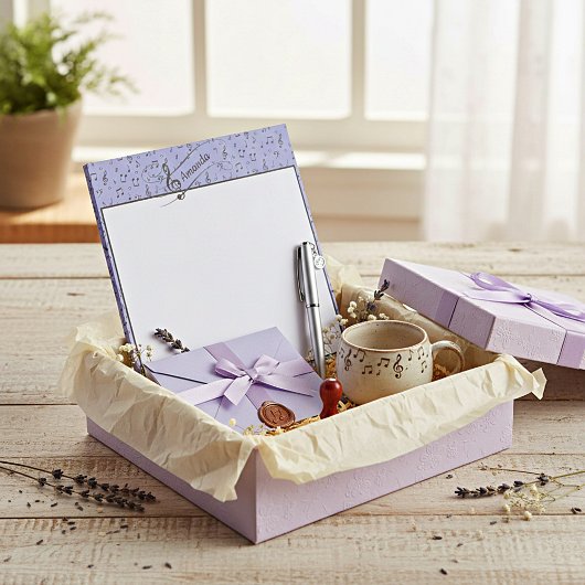 ブラックミュージカル パーソナライズされた ノートパッド