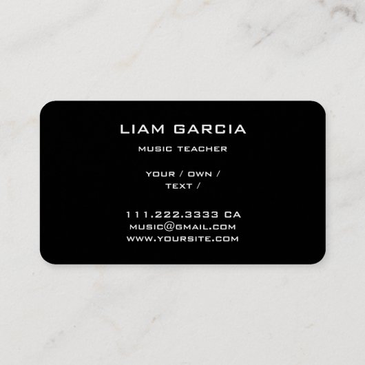 ブラックミュージシャン音楽先生名刺 名刺 (裏面)