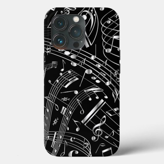 ブラックミュージックとシルバーミュージックノート Case-Mate iPhoneケース (裏面)