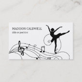 ブラックミュージックノートとバレリーナ 名刺 (正面)