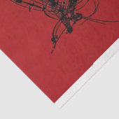 ブラックミュージックノートの緋色の女性デコページ 薄葉紙 (詳細)