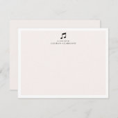 ブラックミュージックノートミニマリストノートカード ノートカード (正面/裏面)