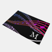 ブラックミュージックノートモノグラム ドアマット (アングル)