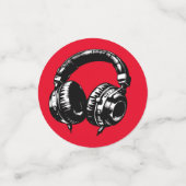 ブラックミュージックヘッドフォンダンスDJ誕生日パーティー コンフェッティ (スモール正面)