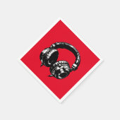 ブラックミュージックヘッドフォンダンスDJ誕生日パーティー スタンダードカクテルナプキン (角)