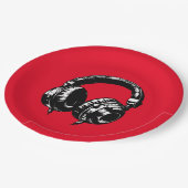 ブラックミュージックヘッドフォンダンスDJ誕生日パーティー ペーパープレート (アングル)