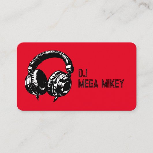 ブラックミュージックヘッドフォンダンスDJ誕生日パーティー 名刺 (正面)