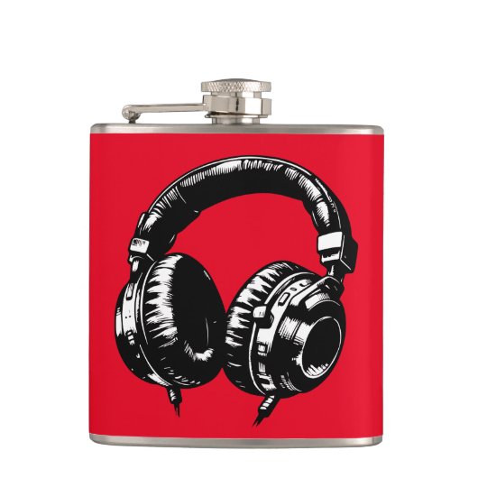 ブラックミュージックヘッドフォンDJ フラスク (正面)