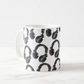 ブラックミュージックdeejayヘッドフォン コーヒーマグカップ (正面左)