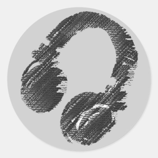 ブラックミュージックdeejayヘッドフォン ラウンドシール (正面)