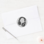 ブラックミュージックdeejayヘッドフォン ラウンドシール (封筒)